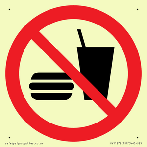 P022 Prohibition: No eating or drinking